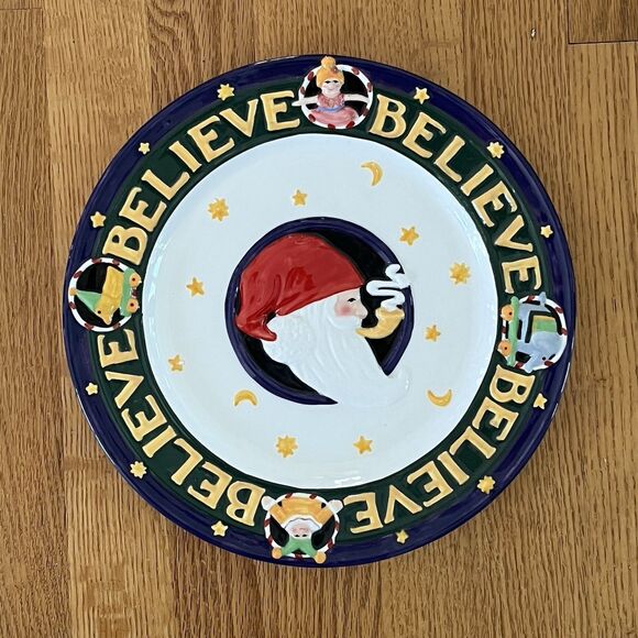 Vint Mary Engelbreit Celebrate the 15th Anniversary Believe 1999 Christmas Plate - Picture 5 of 7